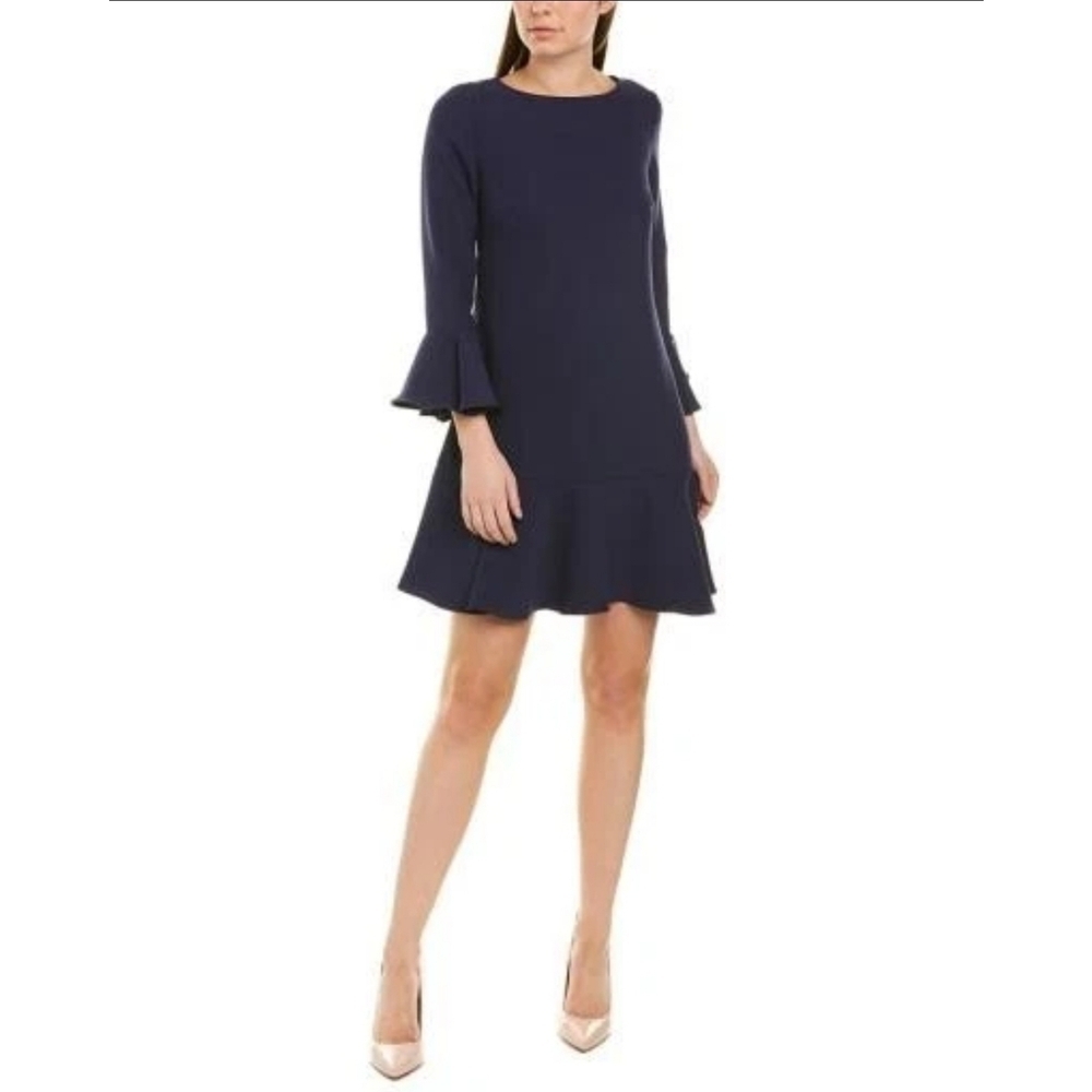Sail to Sable Flouncy Crepe Black Dress sz 2